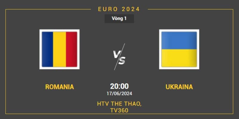 Soi kèo Romania vs Ukraine 20:00 thứ 2 ngày 17/06 bảng E Euro 2024