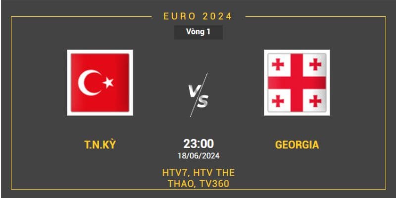 Soi kèo Thổ Nhĩ Kỳ vs Gruzia 23:00 thứ 3 ngày 18/06 bảng F Euro 2024